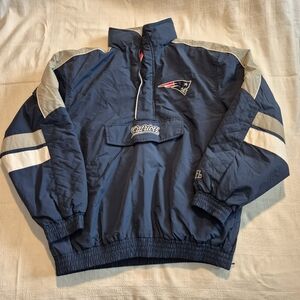 NFL New England Patriots men's Medium collar hood half zip jacket Glll Apparel